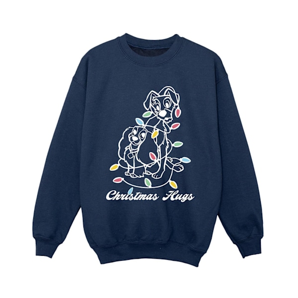 Disney Boys Lady And The Trump Christmas Hugs Sweatshirt 12-13 Navy Blue 12-13 Years