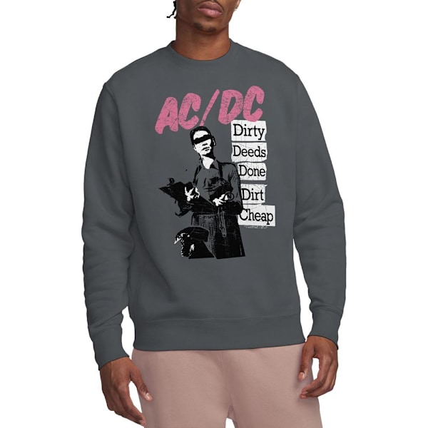 AC/DC Unisex Vuxen Dirty Deeds Sweatshirt L Kolgrå Charcoal L