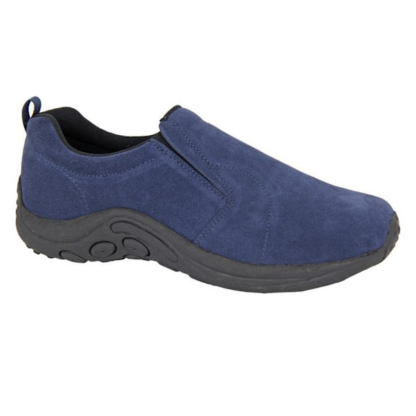 PDQ Unisex Adult Ryno Suede Twin Gusset Casual Shoes 12 UK Navy Navy 12 UK