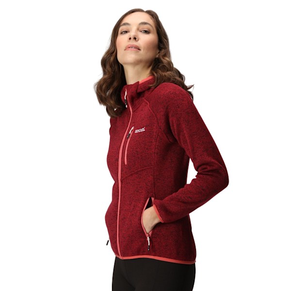 Regatta Dam/Kvinnor Newhill Marl Hooded Fleece Jacka 12 UK R Rumba Red 12 UK