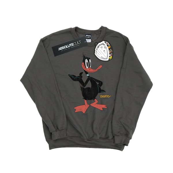 Looney Tunes Herr Daffy Duck Distressed Sweatshirt M Charcoal Charcoal M