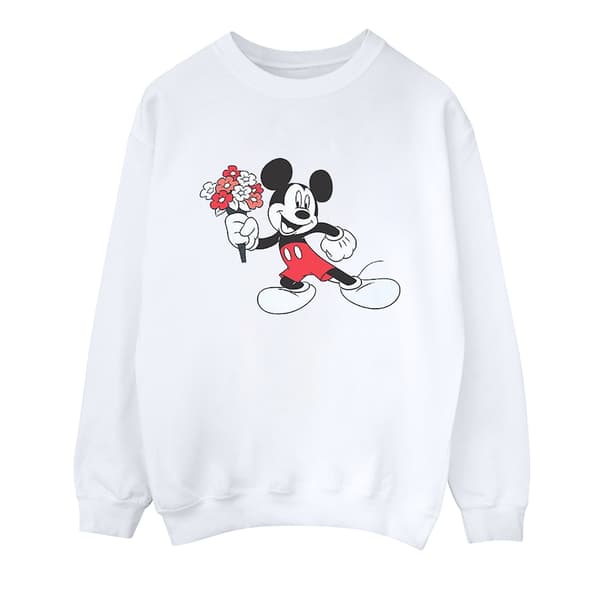 Disney Dam/Kvinnor Mickey Mouse Blom Sweatshirt S Vit White S