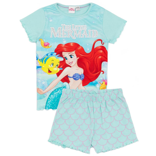 The Little Mermaid Flickor Tryckta Korta Pyjamas Set 2-3 År Blå Blue 2-3 Years