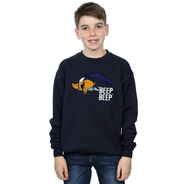 Looney Tunes Pojkar Beep Beep Road Runner Bomullströja 7-8 År Navy Blue 7-8 Years