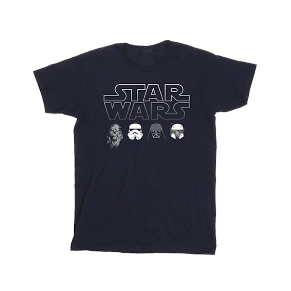 Star Wars Boys Character Heads T-Shirt 5-6 år Marinblå Navy Blue 5-6 Years