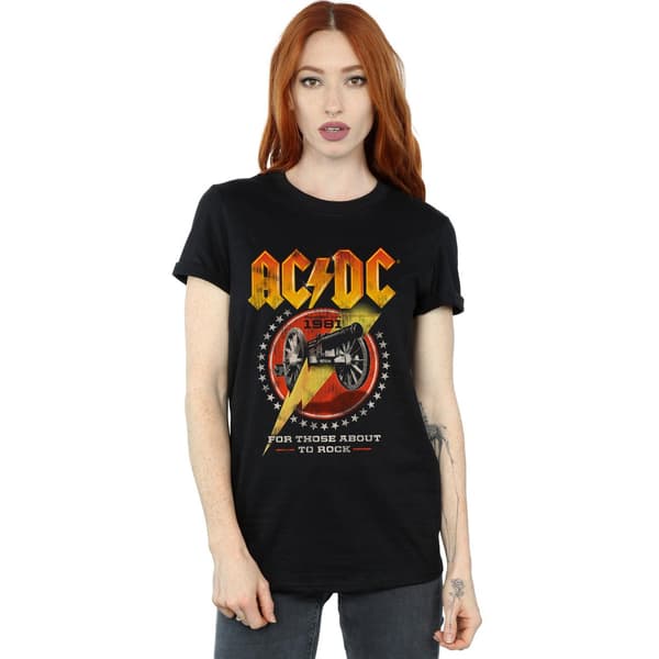 AC/DC Dam/Damer För Dem Som Ska Rocka 1981 Bomull Boyfrie Black M