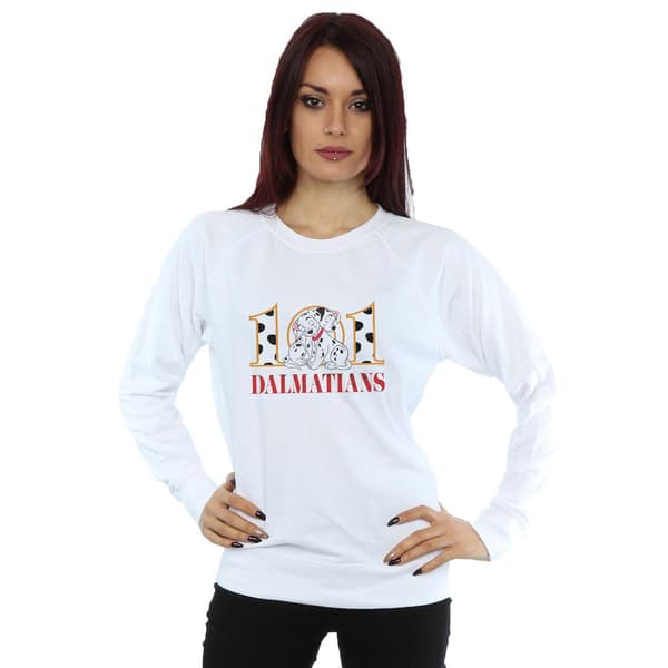 Disney Dam/Kvinnor 101 Dalmatiner Valp Kram Sweatshirt S Vit White S