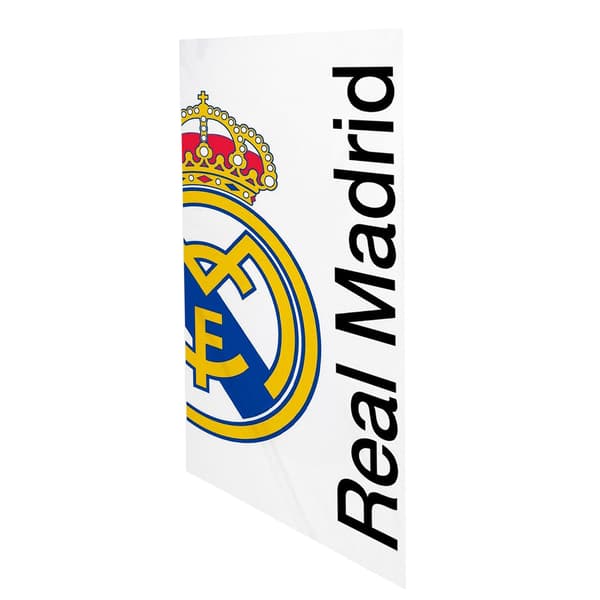 Real Madrid CF Halvklubbsemblem Strandhandduk En Storlek Vit White One Size