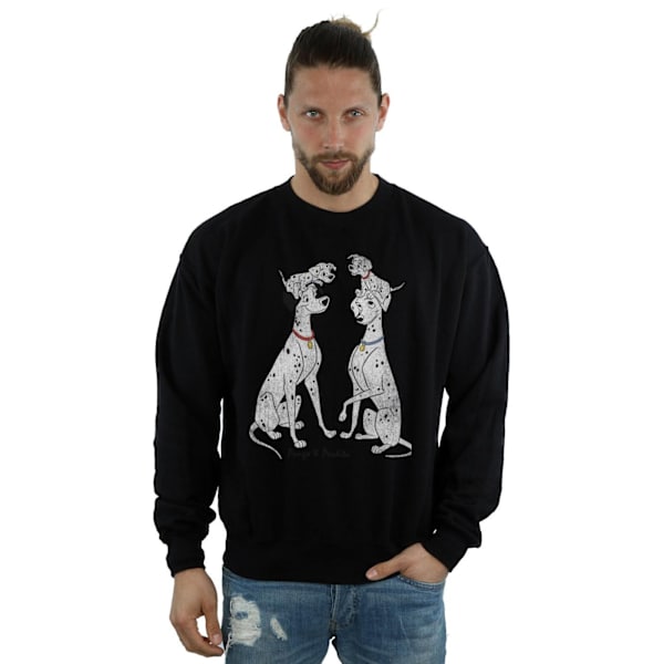 Disney Herr 101 Dalmatiner Klassisk Pongo Och Perdita Sweatshirt Black M