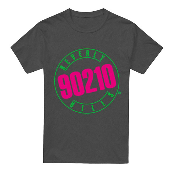 90210 Unisex Neon T-shirt för vuxna XL Gråmelerad Charcoal XL