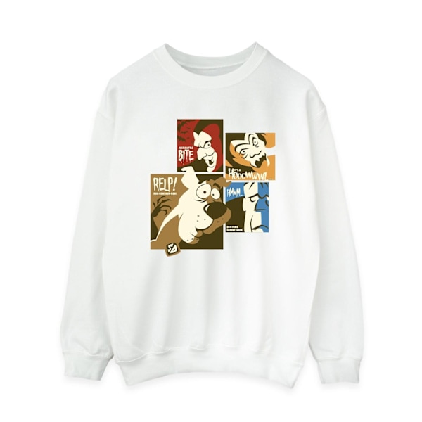 Scooby Doo Dam/Kvinnor Rutor Ansikten Sweatshirt 4XL Vit White 4XL