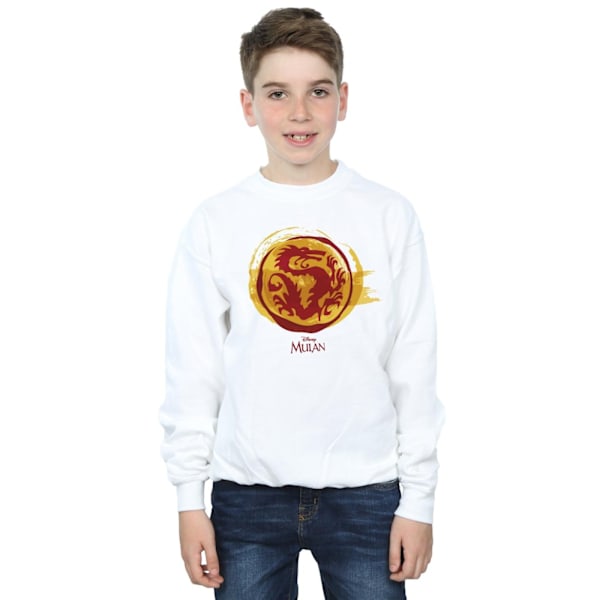 Disney Boys Mulan Courage Dragon Symbol Sweatshirt 9-11 år W White 9-11 Years