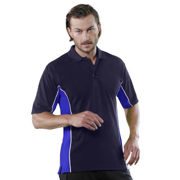Gamegear® Herr Track Pique Kortärmad Polotröja Topp M Marinblå/Röd Navy/Royal/White M