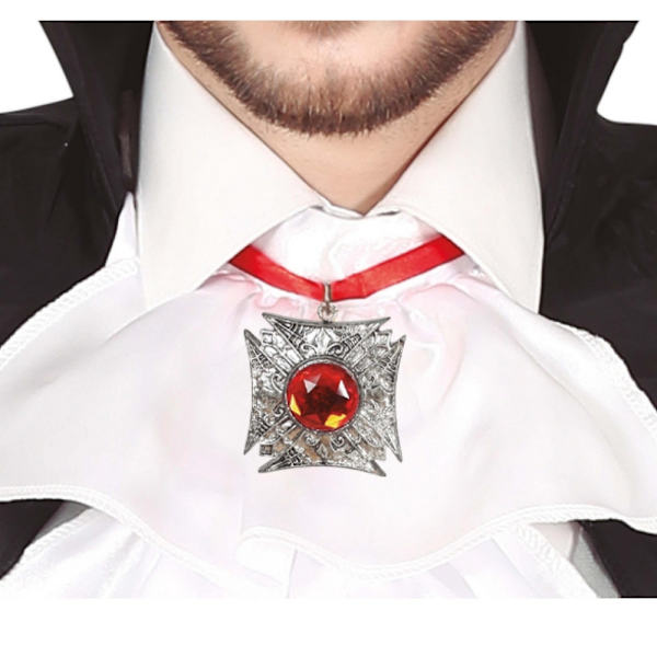 Fiestas Guirca Ruby Medaljong Kostymtillbehör One Size Silver Silver/Red One Size
