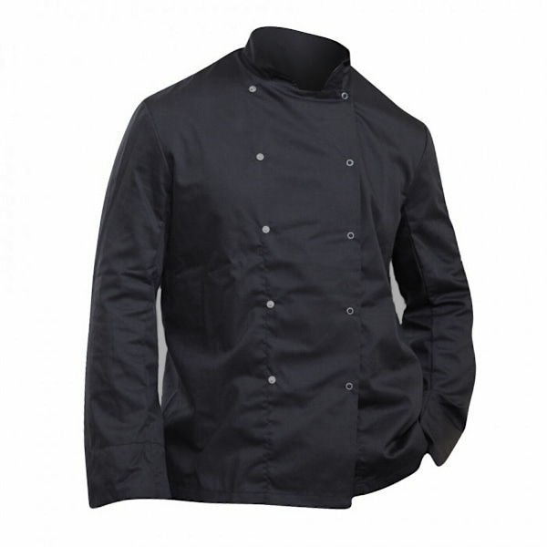 Dennys Herr Economy Långärmad Kockjacka / Kockkläder (2-pack) Black M