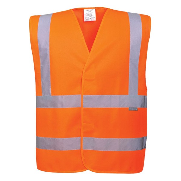 Portwest Mens Band & Brace Safety Hi-Vis Väst S-M Orange Orange S-M