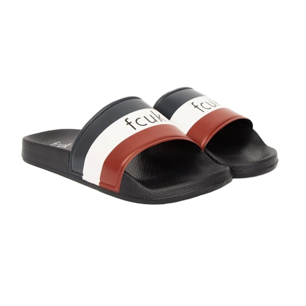 FCUK herr randiga sliders 10 UK marin/vit/röd Marine/White/Red 10 UK