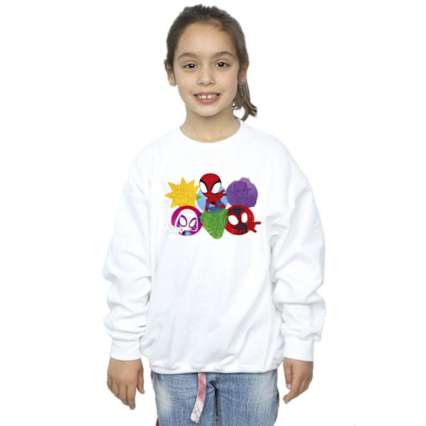 Marvel Girls Spidey And His Amazing Friends Faces Sweatshirt 7- White 7-8 Years