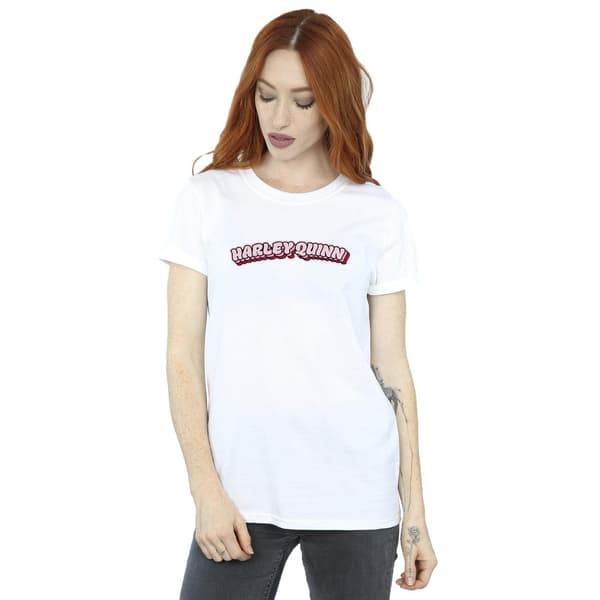 DC Comics Dam/Dam Batman Harley Quinn Logotyp Bomull Boyfriend White M