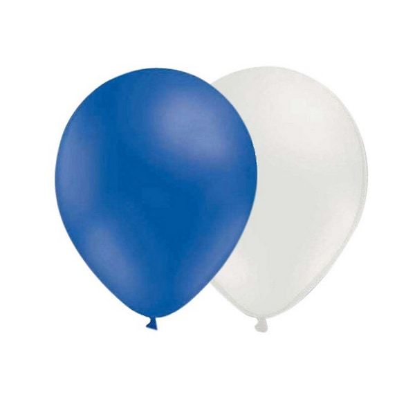 Amscan Latexballong (20-pack) One Size Vit/Blå White/Blue One Size