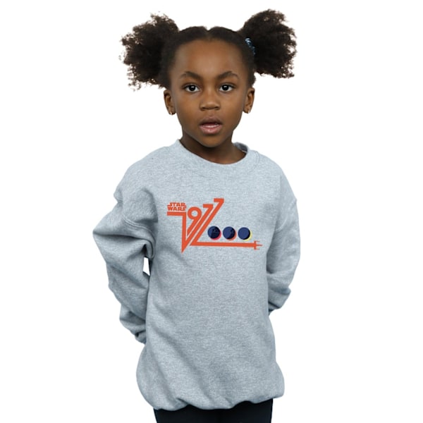 Star Wars Retro 1977 Dödsstjärnan Sweatshirt för flickor 9-11 år Spo Sports Grey 9-11 Years