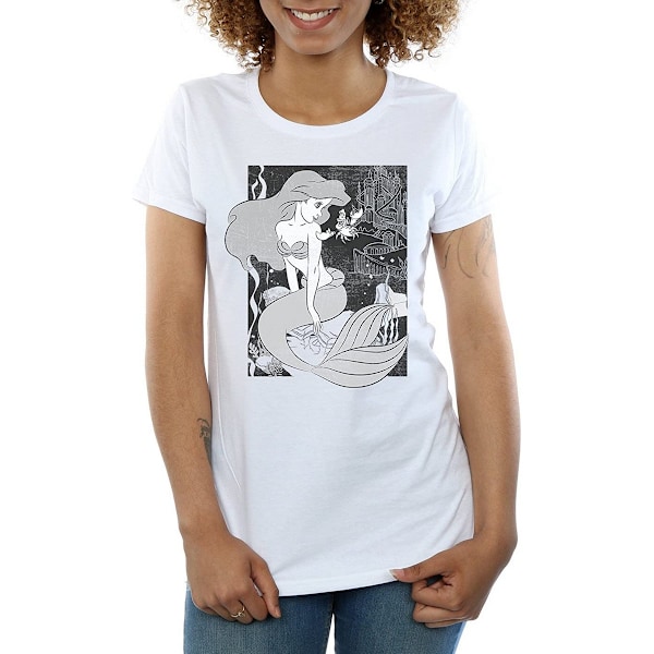 The Little Mermaid Dam/Damer Bomull Boyfriend T-Shirt L Vit White L