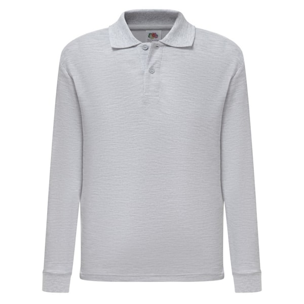 Fruit Of The Loom Barn/Barn Longärmad Pique Poloskjorta 5 Heather Grey 5-6 Years