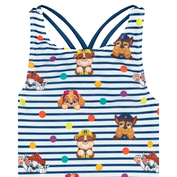 Paw Patrol Flickor Randig Baddräkt 3-4 År Marinblå/Vit Navy/White 3-4 Years