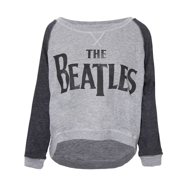 The Beatles Dam/Ladies Drop T Logo Crop Sweatshirt M Charcoa Charcoal Grey M
