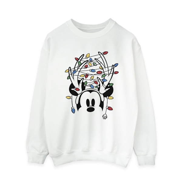 Disney Dam/Damer Mickey Mouse Jul Huvudlampor Sweatshirt White M