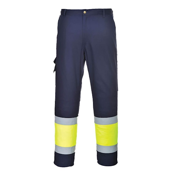 Portwest Herr Kontrast Hi-Vis Arbetsbyxor 3XL R Gul/Marinblå Yellow/Navy 3XL R