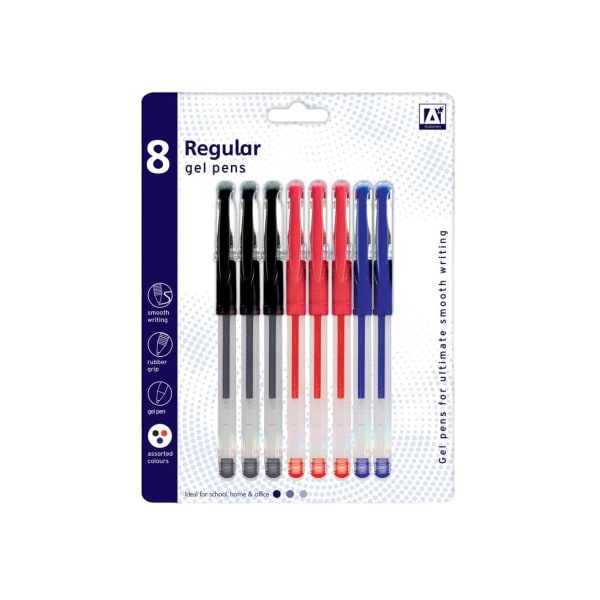 Anker Regular Gel Pen (Pack med 8) One Size Röd/Svart/Blå Red/Black/Blue One Size