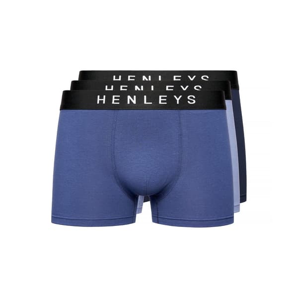 Henleys Mens Inky Boxer Shorts (3-pack) S Blå Blue S