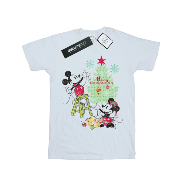 Disney Boys Mickey And Minnie Christmas Tree T-Shirt 7-8 år White 7-8 Years
