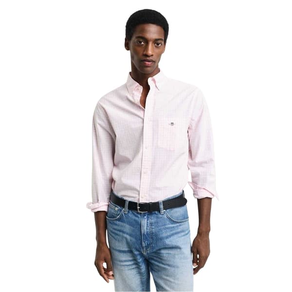 Gant Herrskjorta Gingham Regular M Ljusrosa Light Pink M