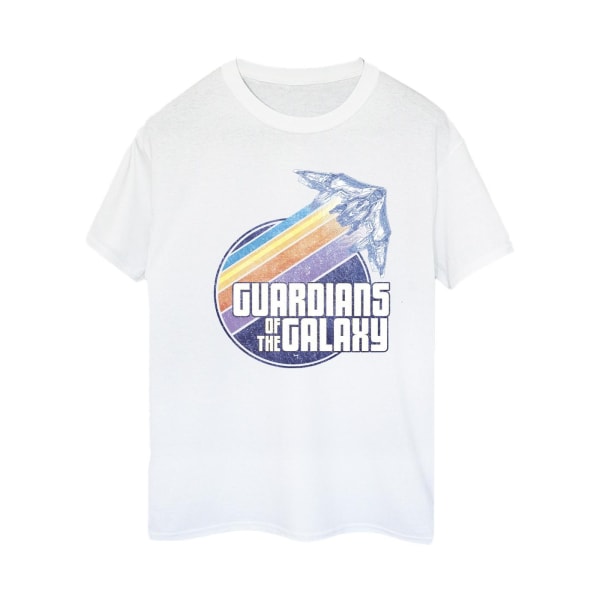 Guardians Of The Galaxy Dam/Ladies Badge Rocket Cotton Boyfr White XXL