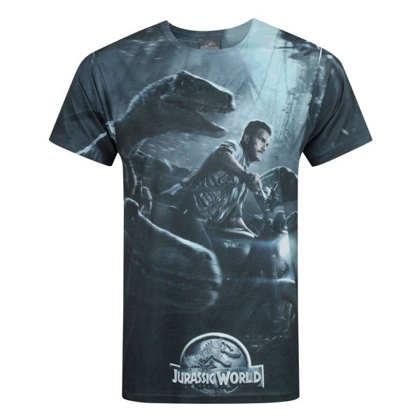 Jurassic World Mens Sublimation T-Shirt S Svart Black S