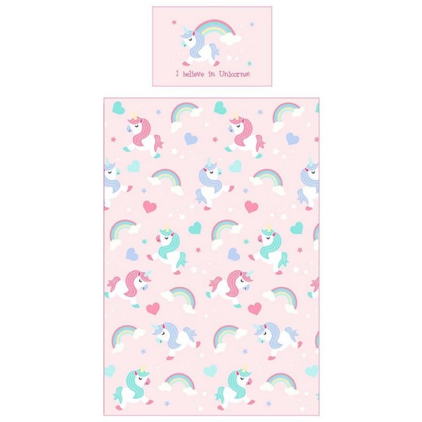 Sängkläder & Beyond Childrens/Kids I Believe In Unicorn Duvet Cove Pink Junior