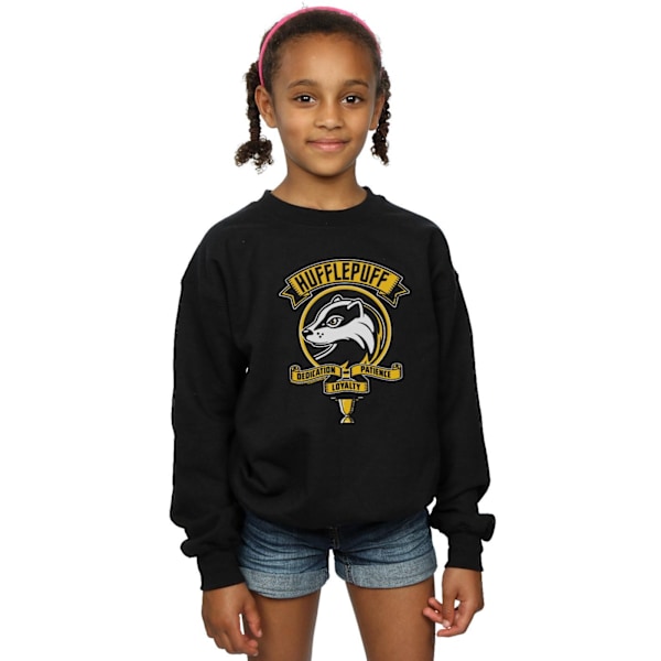 Harry Potter Flickor Hufflepuff Toon Crest Sweatshirt 3-4 År B Black 3-4 Years