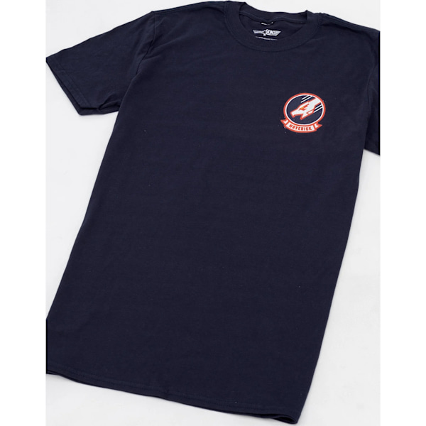 Top Gun: Maverick T-shirt för män med tryck på baksidan, storlek L, marinblå Navy L