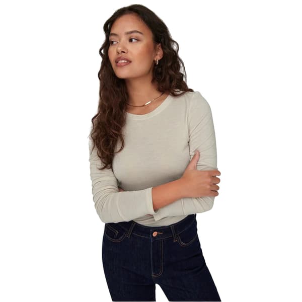Only Dam/Dam Enfärgad T-shirt L Whitecap Grå Whitecap Grey L