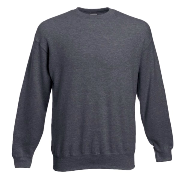 Fruit Of The Loom Classic 80/20 Heather Set-in Sweatshirt för män Dark Heather Grey M