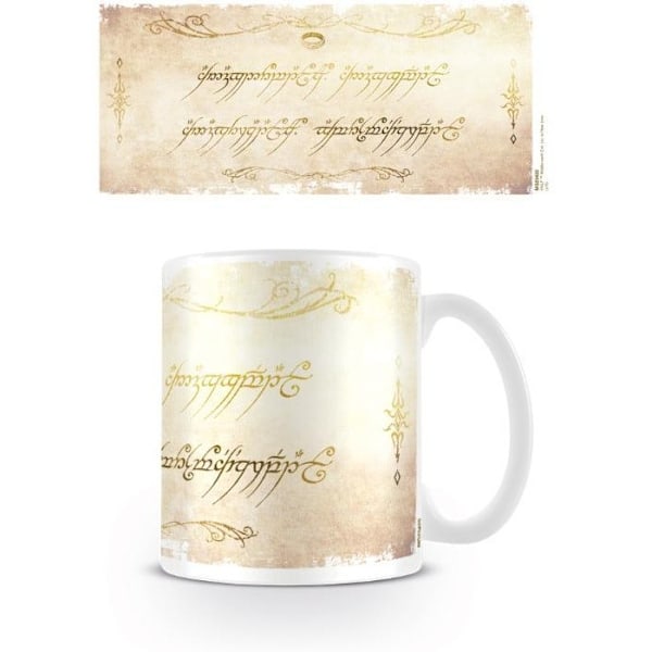 The Lord Of The Rings Ring Inscription Mug En Storlek Vit/Kräm White/Cream One Size