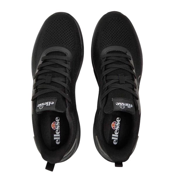Ellesse Herr Como Läder Platta Träningsskor 8 UK Solid Svart Solid Black 8 UK