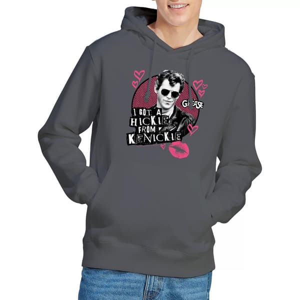 Grease Herr Kenickie Hoodie S Kolgrå Charcoal S