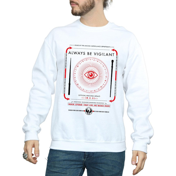 Fantastiska vidunder Mäns Alltid vara vaksam Sweatshirt XXL Vit White XXL