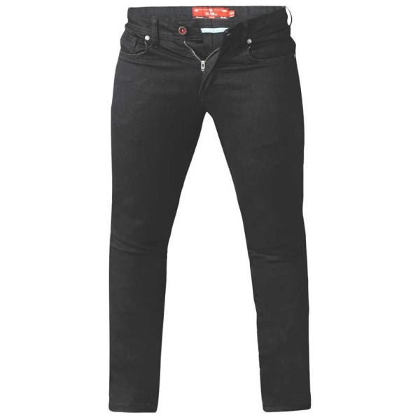 D555 Mens Claude Stretch Tapered Jeans 30XL Svart Black 30XL