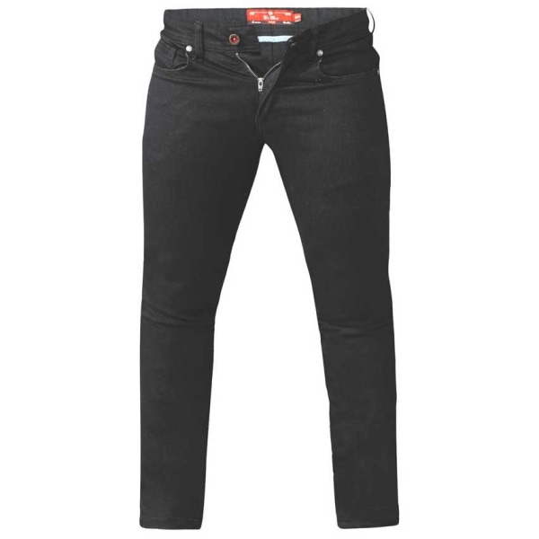 D555 Mens Claude Stretch Tapered Jeans 42XL Svart Black 42XL