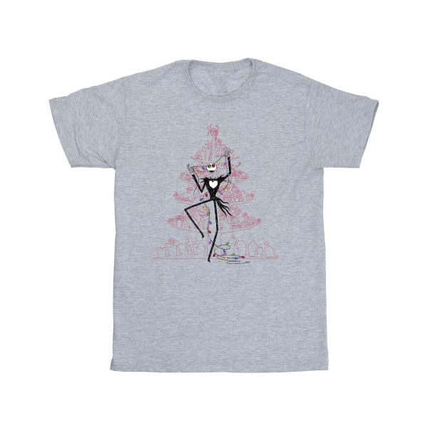 Disney Girls The Nightmare Before Christmas Tree Pink Cotton T- Sports Grey 3-4 Years