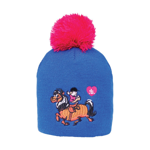Hy Childrens/Kids Thelwell Collection Race Bobble Beanie One Si Cobalt Blue/Magenta One Size